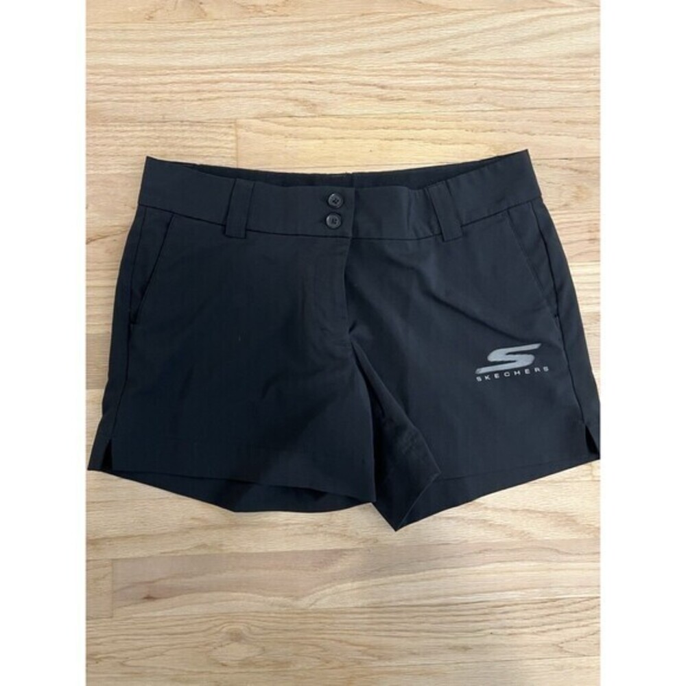 Skechers GoGolf Womens Black Performance Golf Shorts Size 10 Double Button Fly